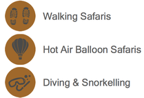 Icons der verschiedenen Aktivitäten bei einer Honeymoon Safari in Tansania
